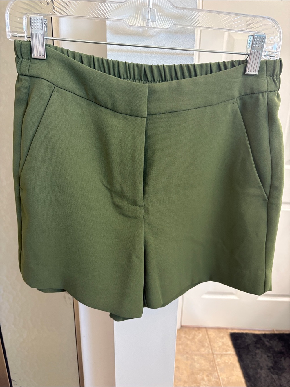 J. Crew Olive Green High-Waist Dress Shorts